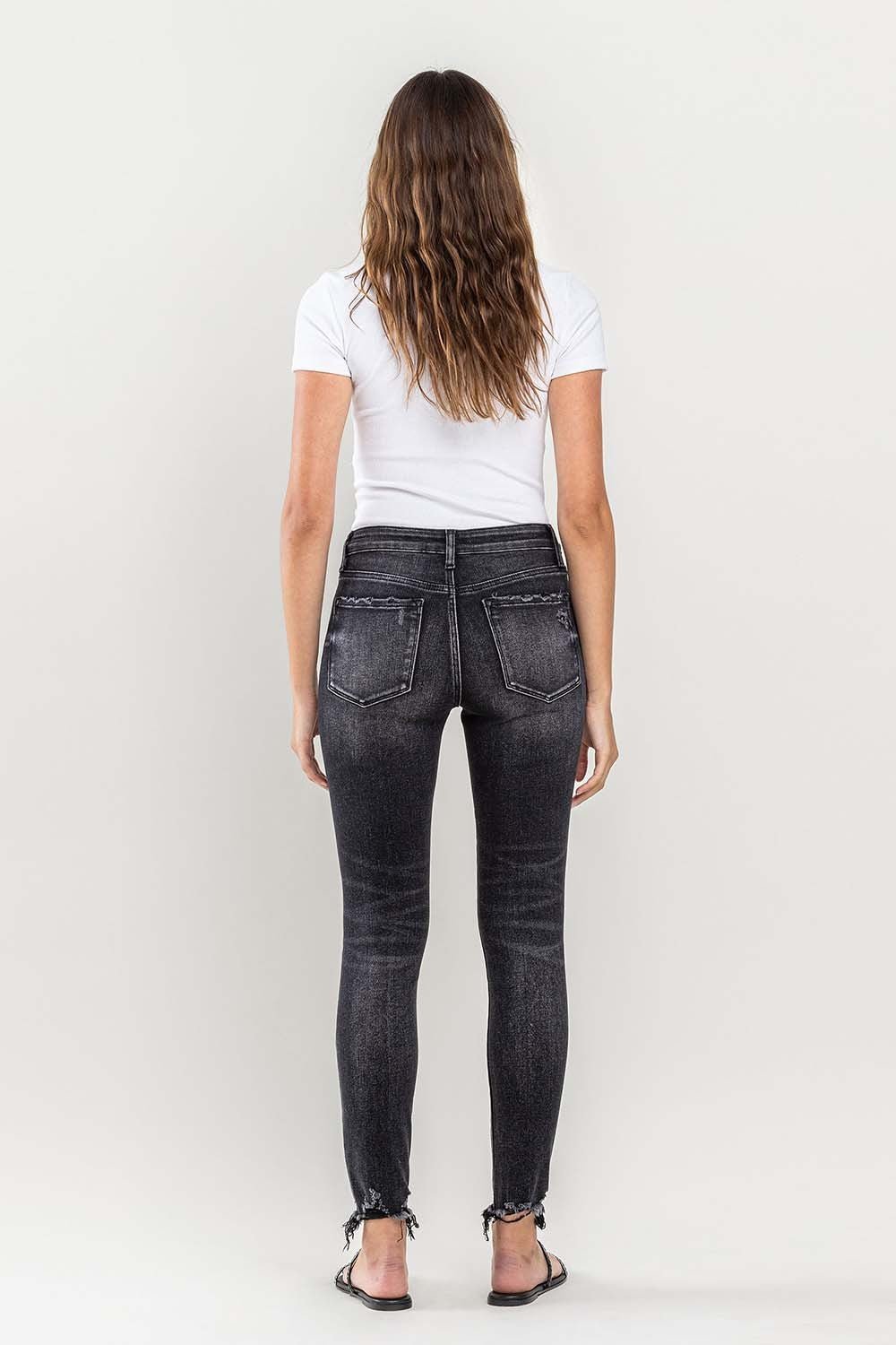 Edgy Raw Hem Cropped Skinny Jeans - Kalizeh