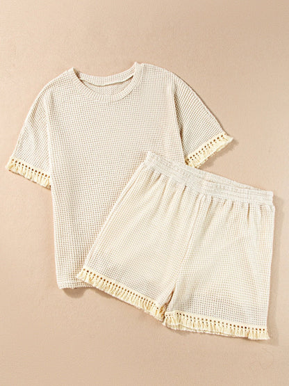 Effortless Chic Tassel Top and Shorts Set - Kalizeh