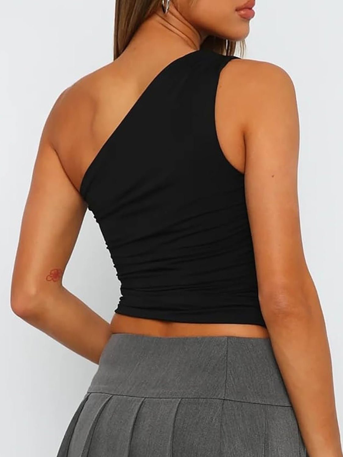 Elegant Ruched One Shoulder Tank - Kalizeh