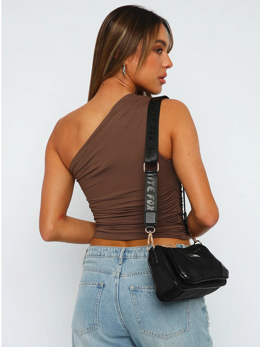 Elegant Ruched One Shoulder Tank - Kalizeh