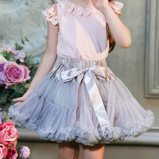 Enchanting Elegance: Girls Fluffy Chiffon Pettiskirt - Kalizeh