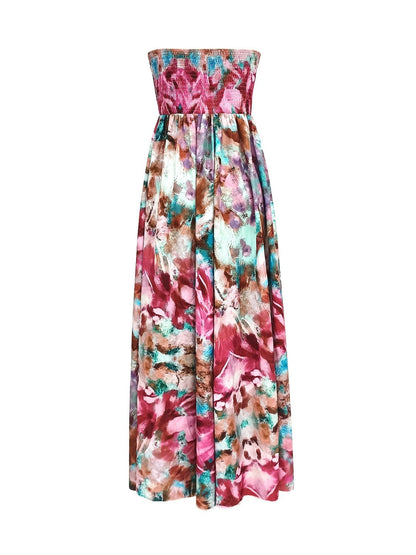 Enchanting Floral Smocked Sleeveless Maxi Dress - Kalizeh