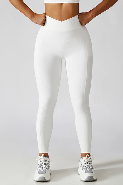 Essential Crossover Waist Leggings - Kalizeh