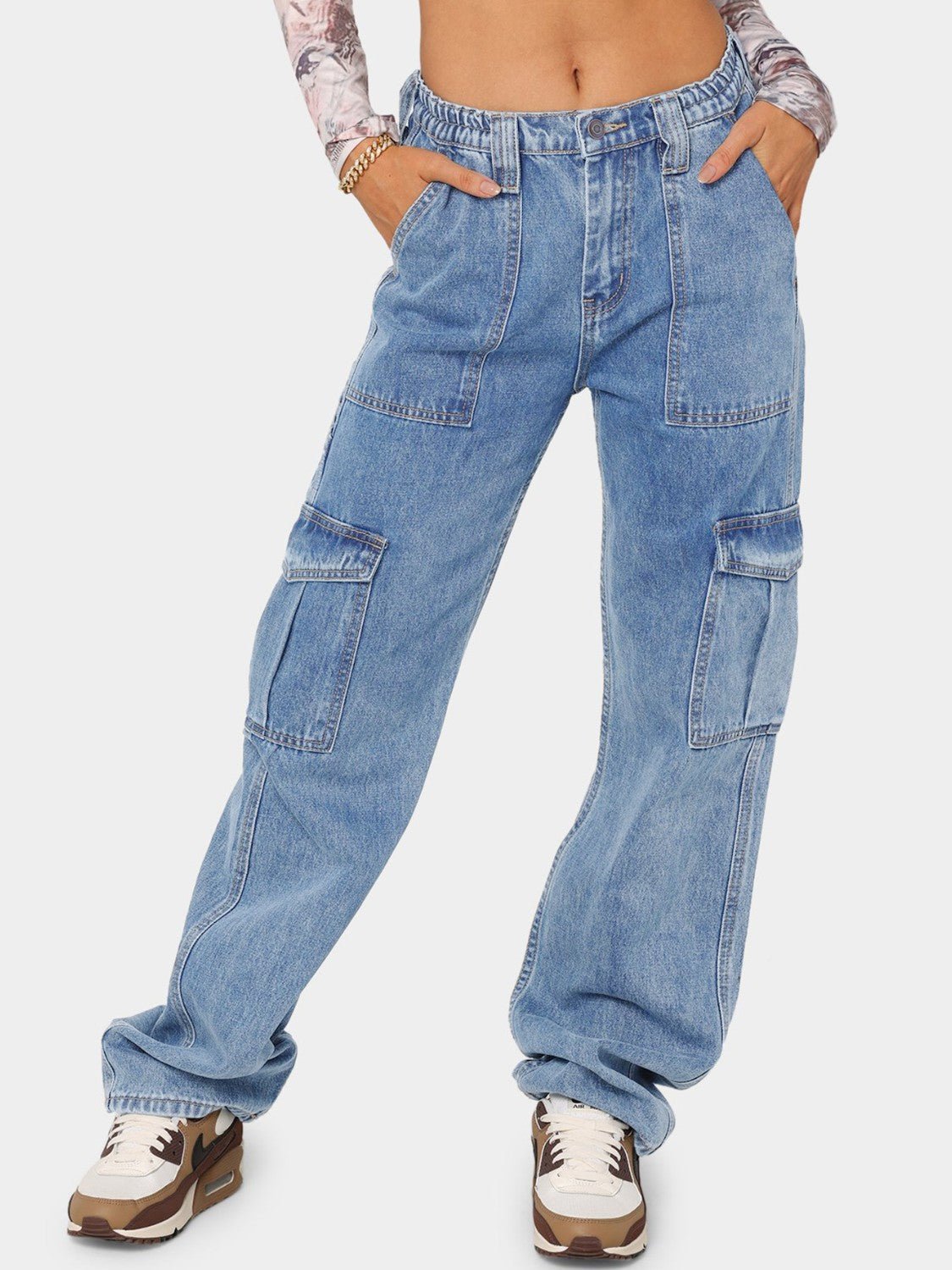 Essential Straight Leg Jeans with Pockets - Kalizeh