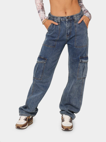 Essential Straight Leg Jeans with Pockets - Kalizeh