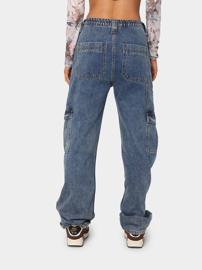 Essential Straight Leg Jeans with Pockets - Kalizeh