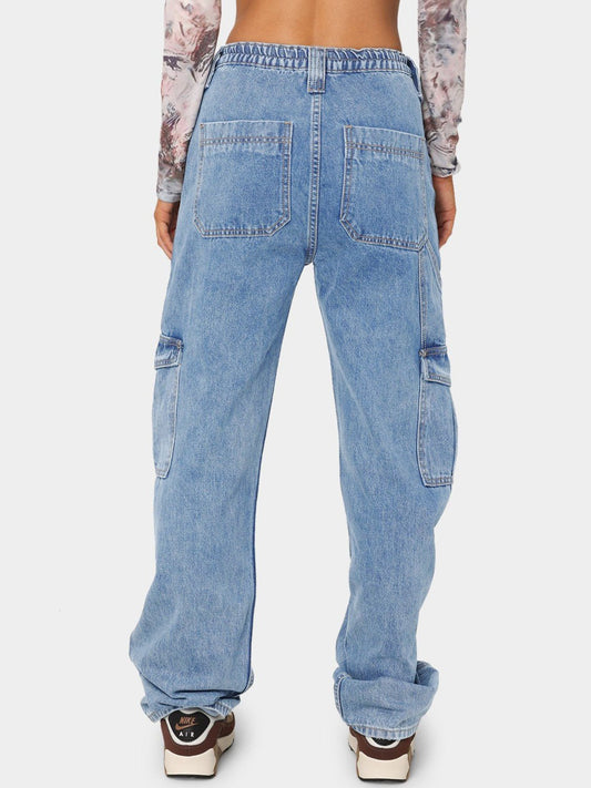 Essential Straight Leg Jeans with Pockets - Kalizeh