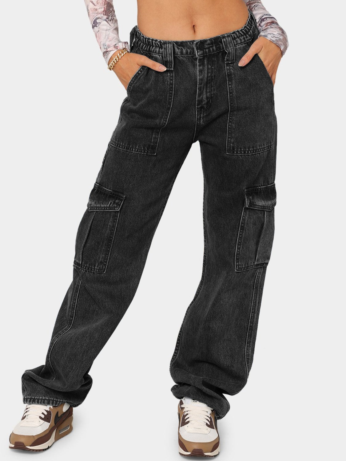 Essential Straight Leg Jeans with Pockets - Kalizeh