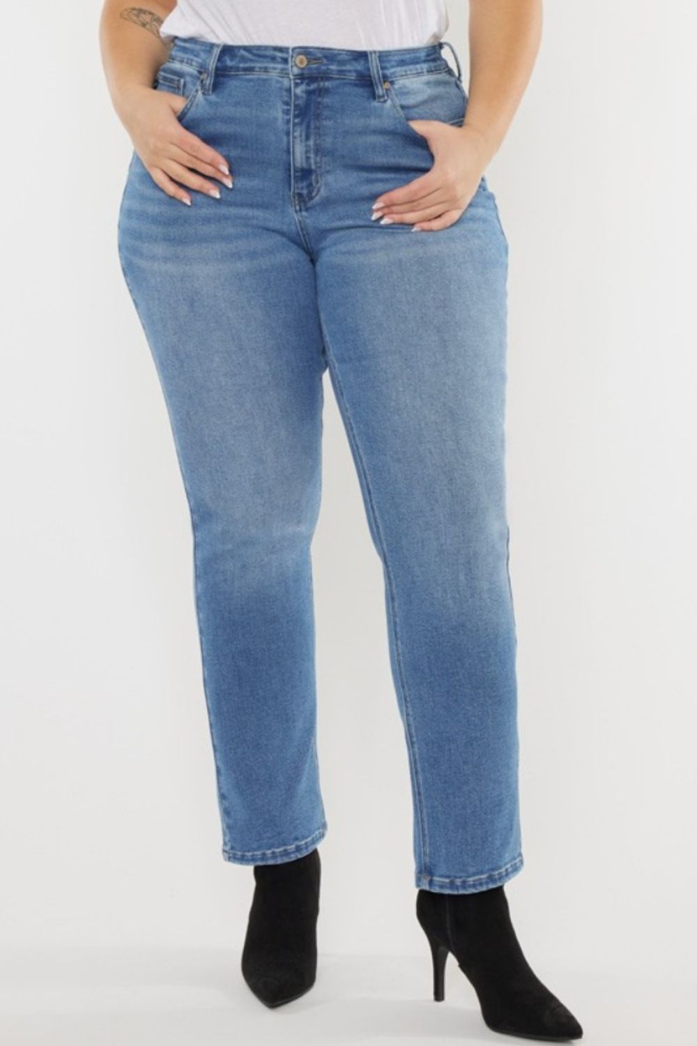 Feline Flair High Waist Jeans - Kalizeh