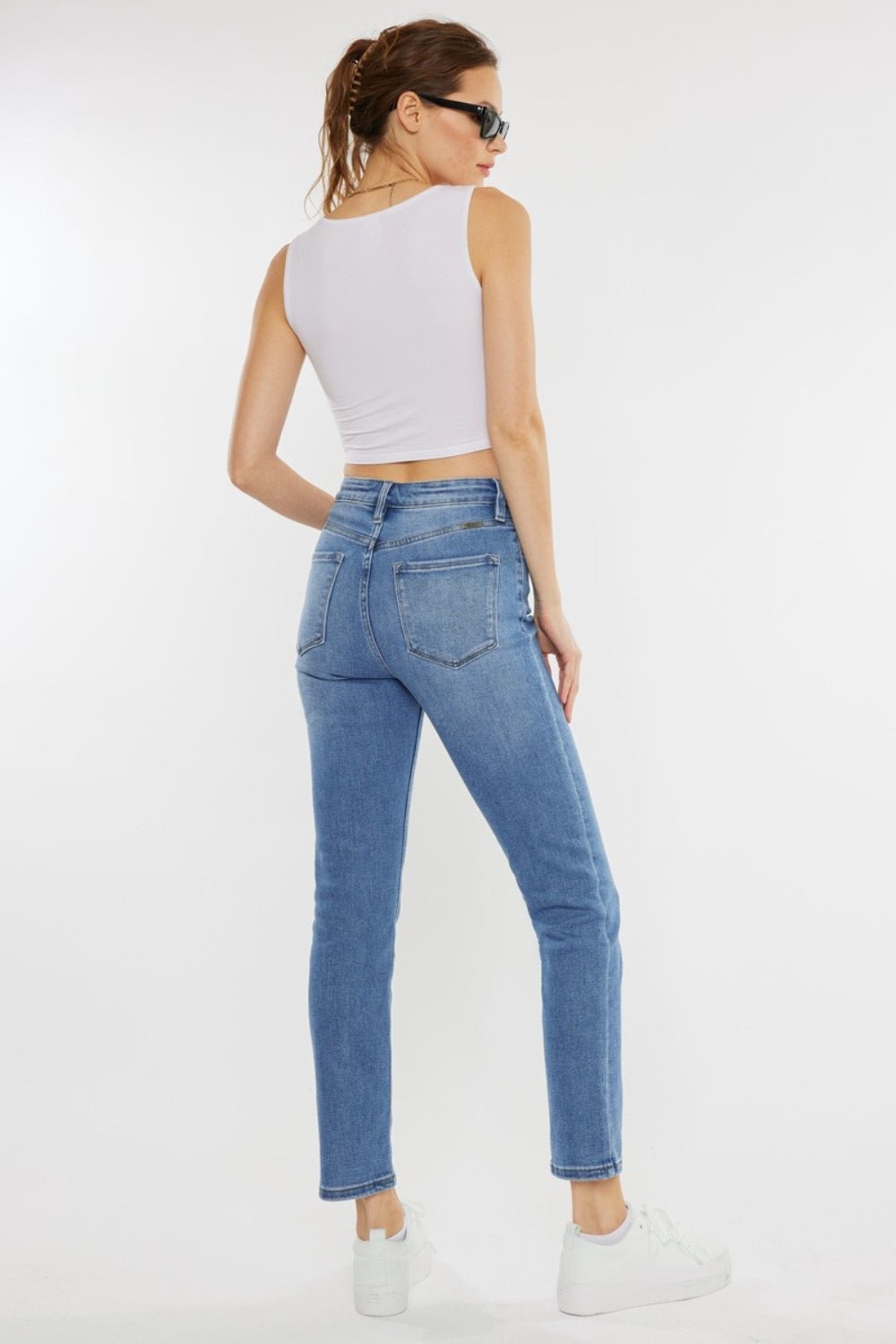 Feline Flair High Waist Jeans - Kalizeh