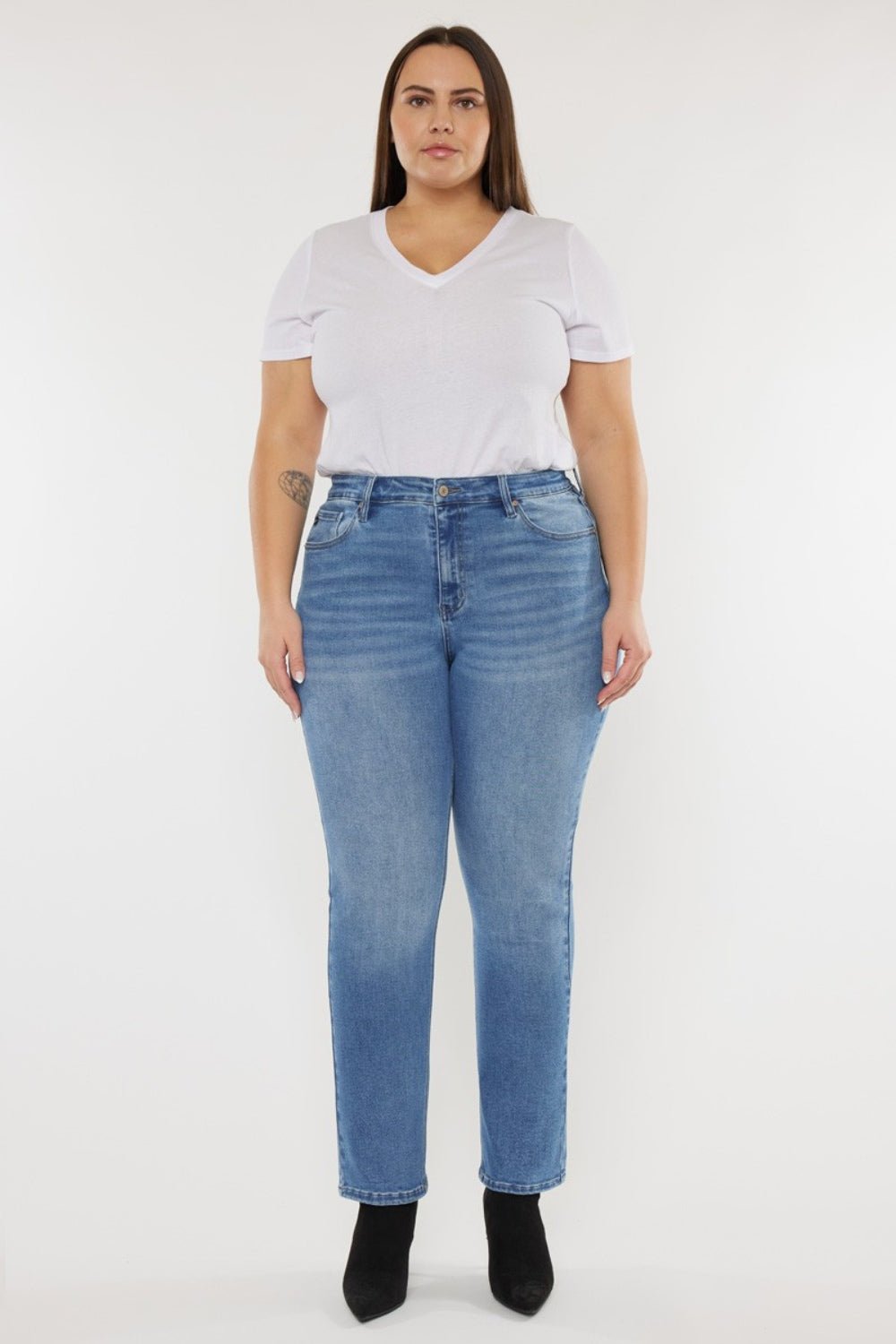 Feline Flair High Waist Jeans - Kalizeh