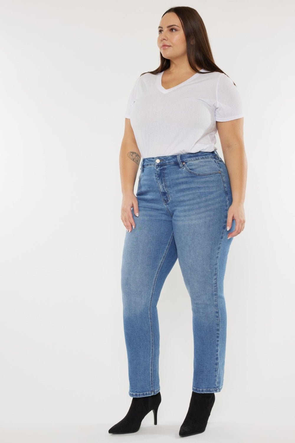 Feline Flair High Waist Jeans - Kalizeh