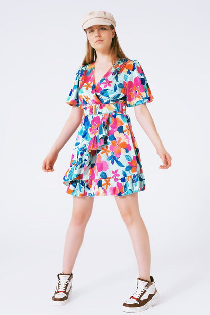 Floral Satin Polo Dress: Effortless Chic - Kalizeh