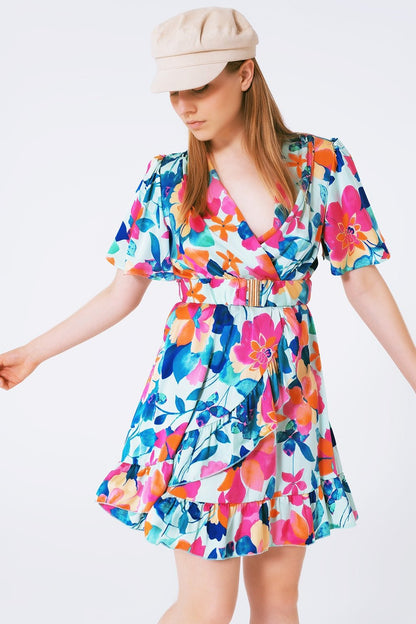 Floral Satin Polo Dress: Effortless Chic - Kalizeh