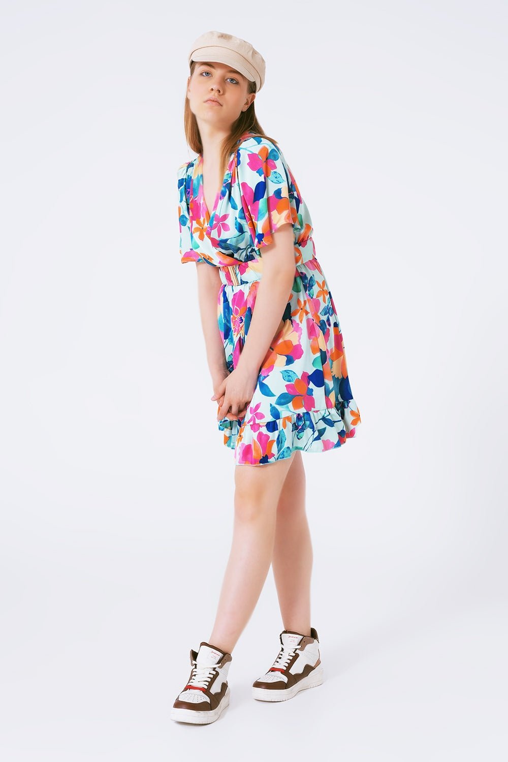 Floral Satin Polo Dress: Effortless Chic - Kalizeh