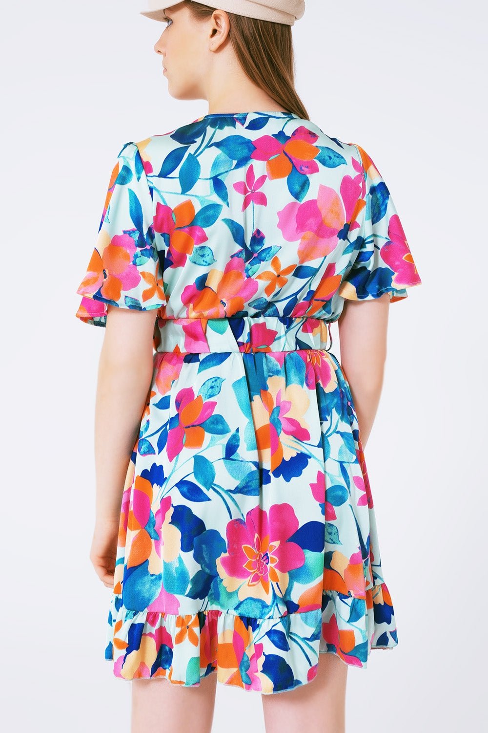 Floral Satin Polo Dress: Effortless Chic - Kalizeh