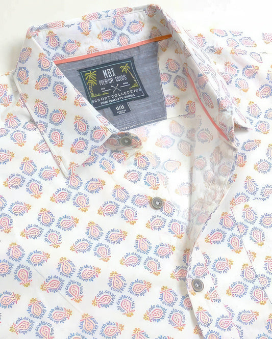 Geometric Tile Button-Up Collared Shirt - Kalizeh