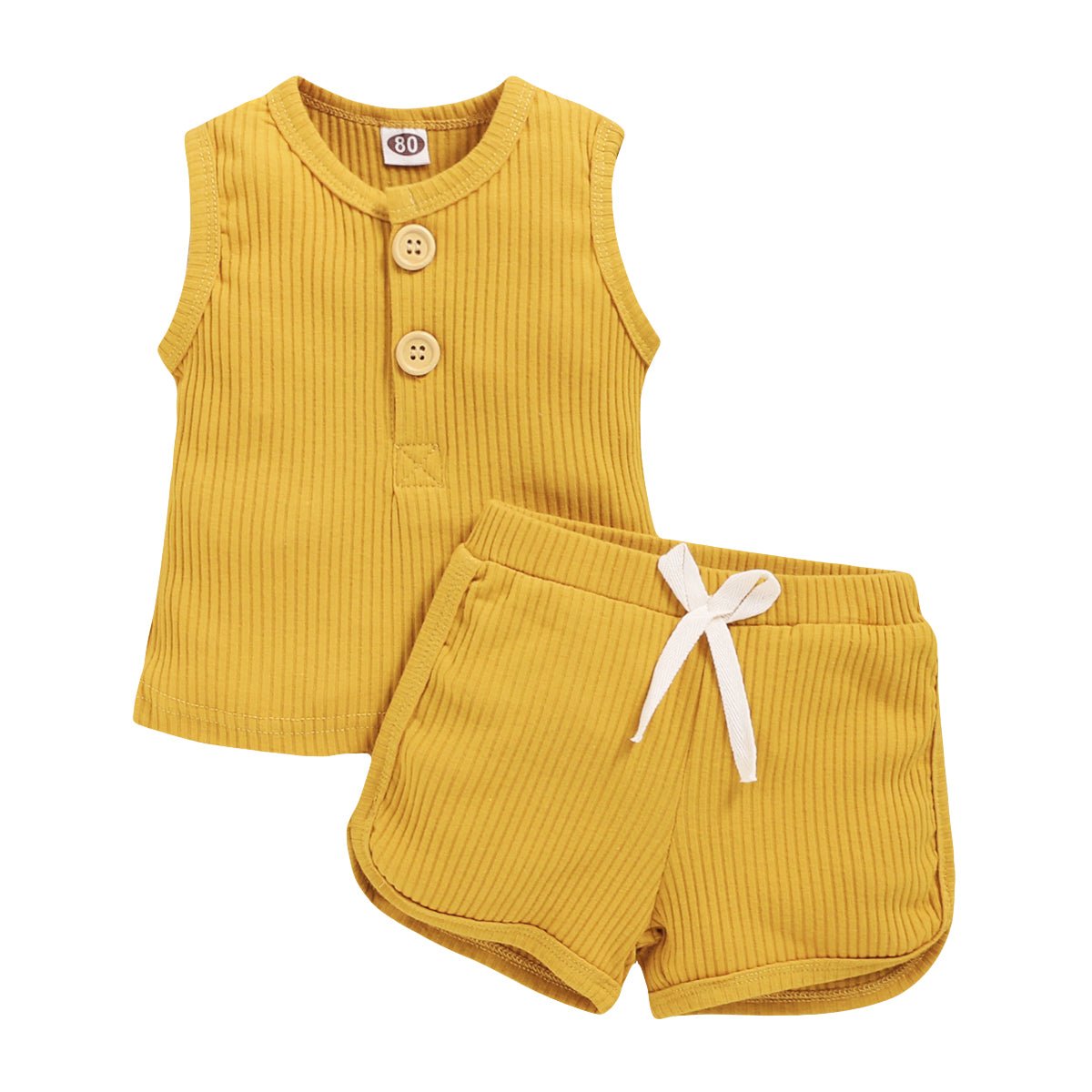 Girls Sleeveless Button Vest and Shorts Set - Kalizeh