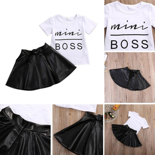 Girl's Summer Mini Boss Chic Outfit Set - Kalizeh