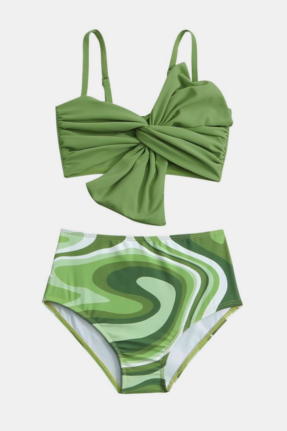 Girls Twisted Spaghetti Strap Swim Set - Kalizeh