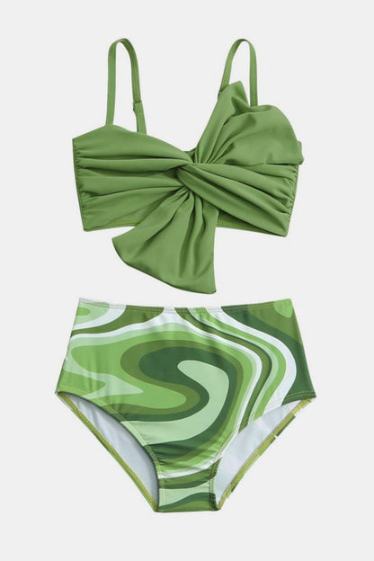 Girls Twisted Spaghetti Strap Swim Set - Kalizeh