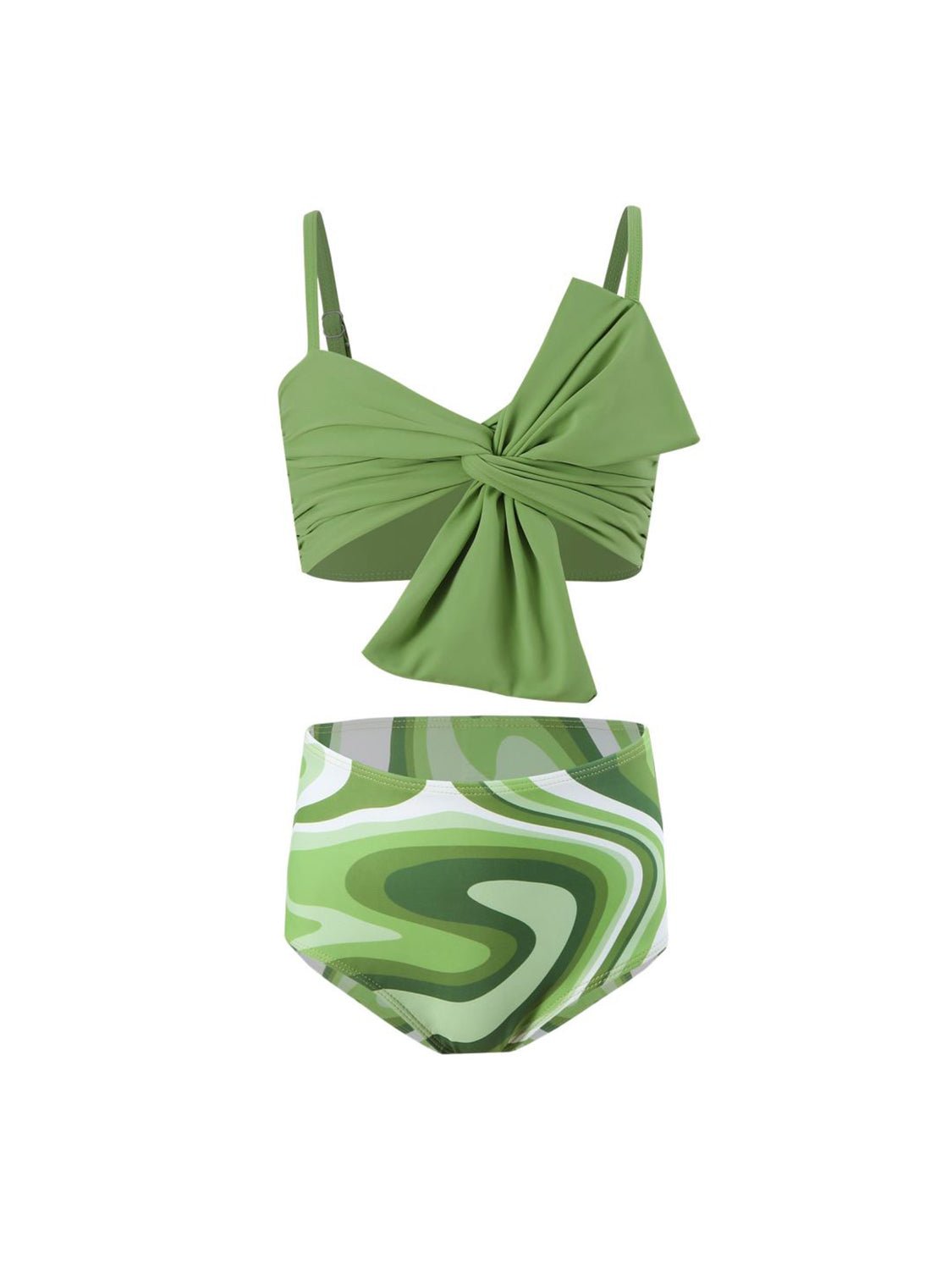 Girls Twisted Spaghetti Strap Swim Set - Kalizeh