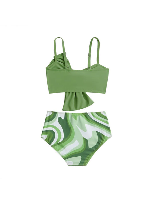 Girls Twisted Spaghetti Strap Swim Set - Kalizeh