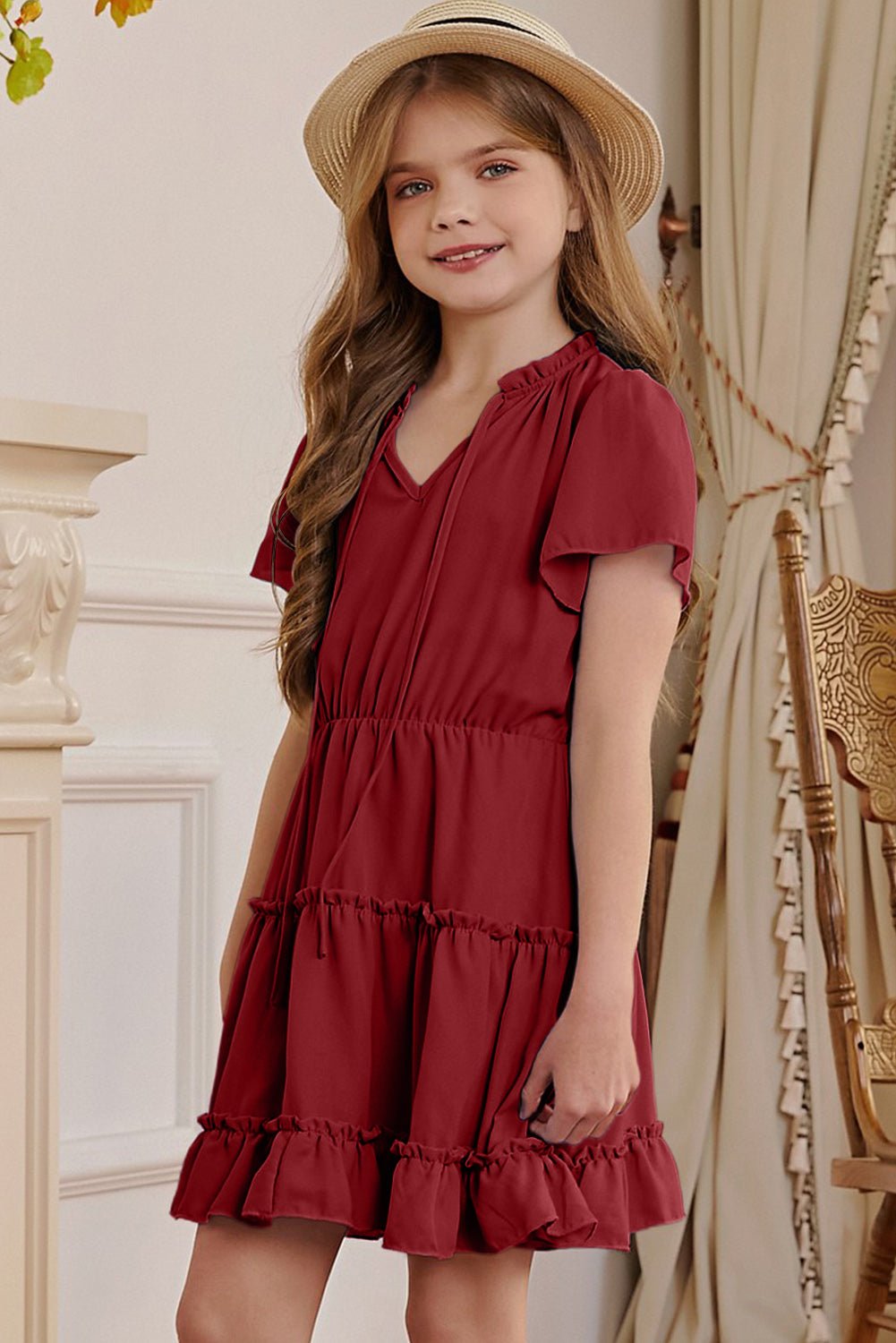 Girls Whimsical Ruffle Charm Dress - Kalizeh