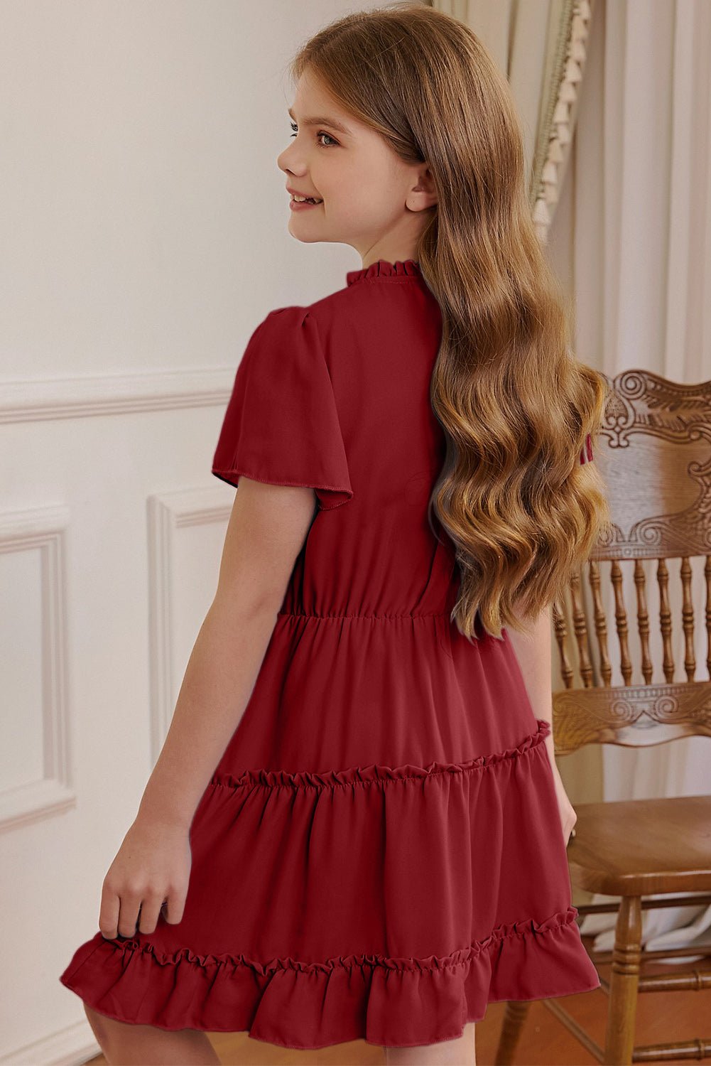 Girls Whimsical Ruffle Charm Dress - Kalizeh