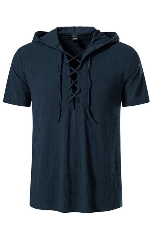 Hooded Short-Sleeve Cotton T-shirt - Kalizeh