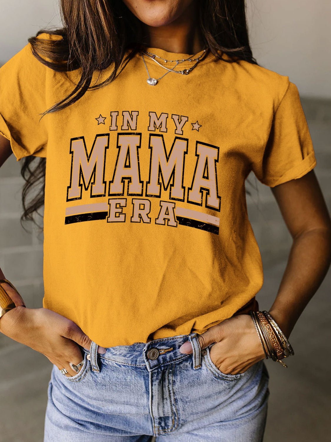 In My Mama Era Round Neck Short Sleeve T-Shirt - Kalizeh