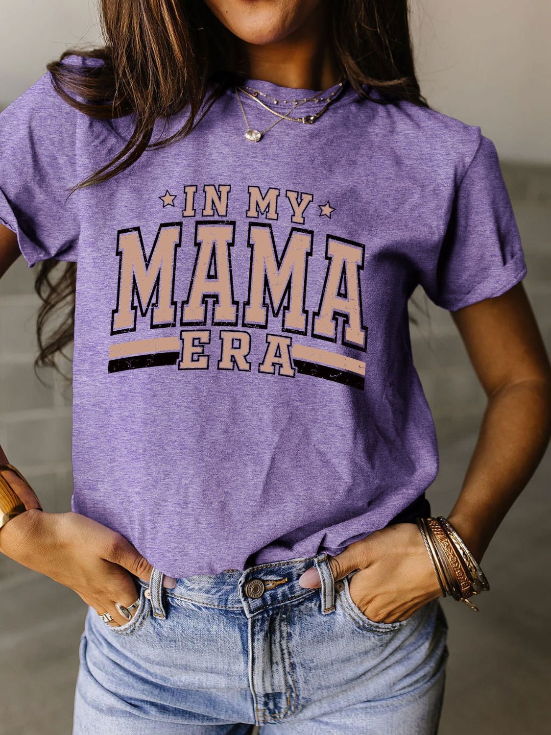 In My Mama Era Round Neck Short Sleeve T-Shirt - Kalizeh