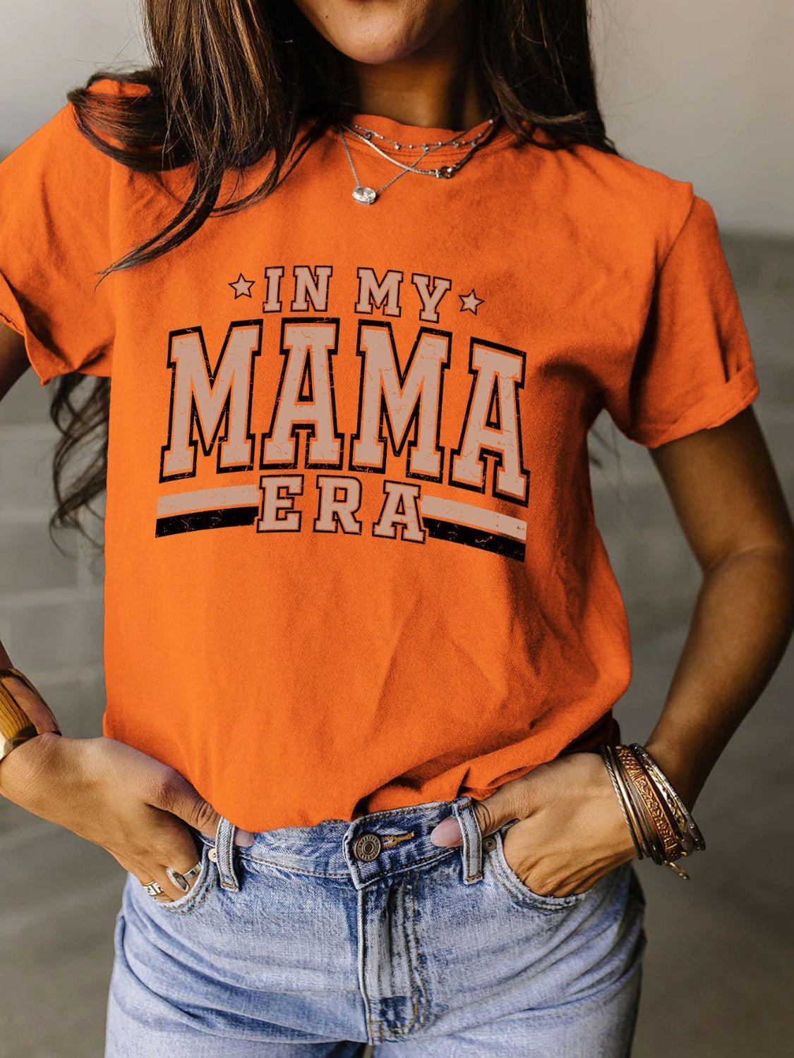 In My Mama Era Round Neck Short Sleeve T-Shirt - Kalizeh