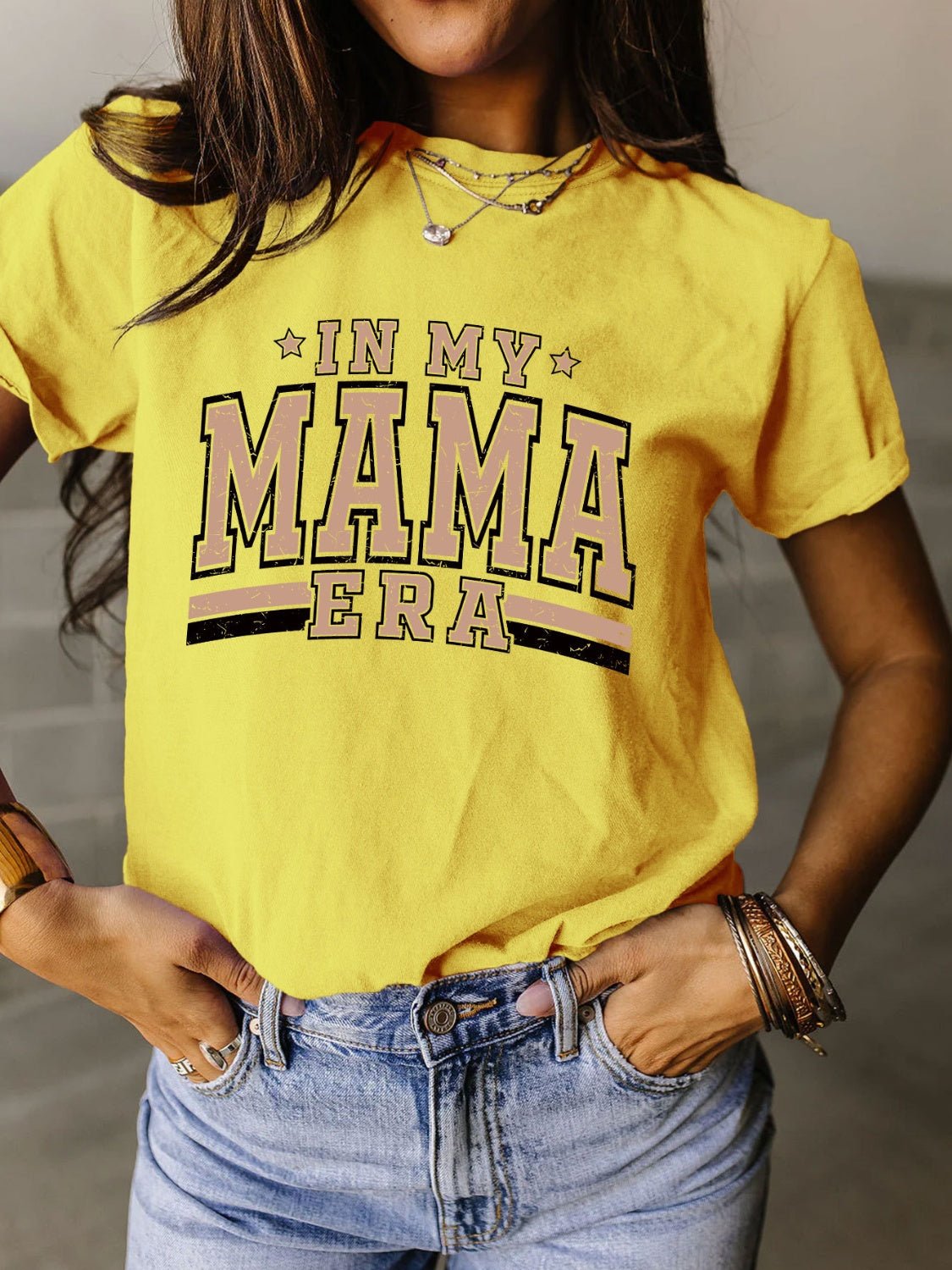 In My Mama Era Round Neck Short Sleeve T-Shirt - Kalizeh