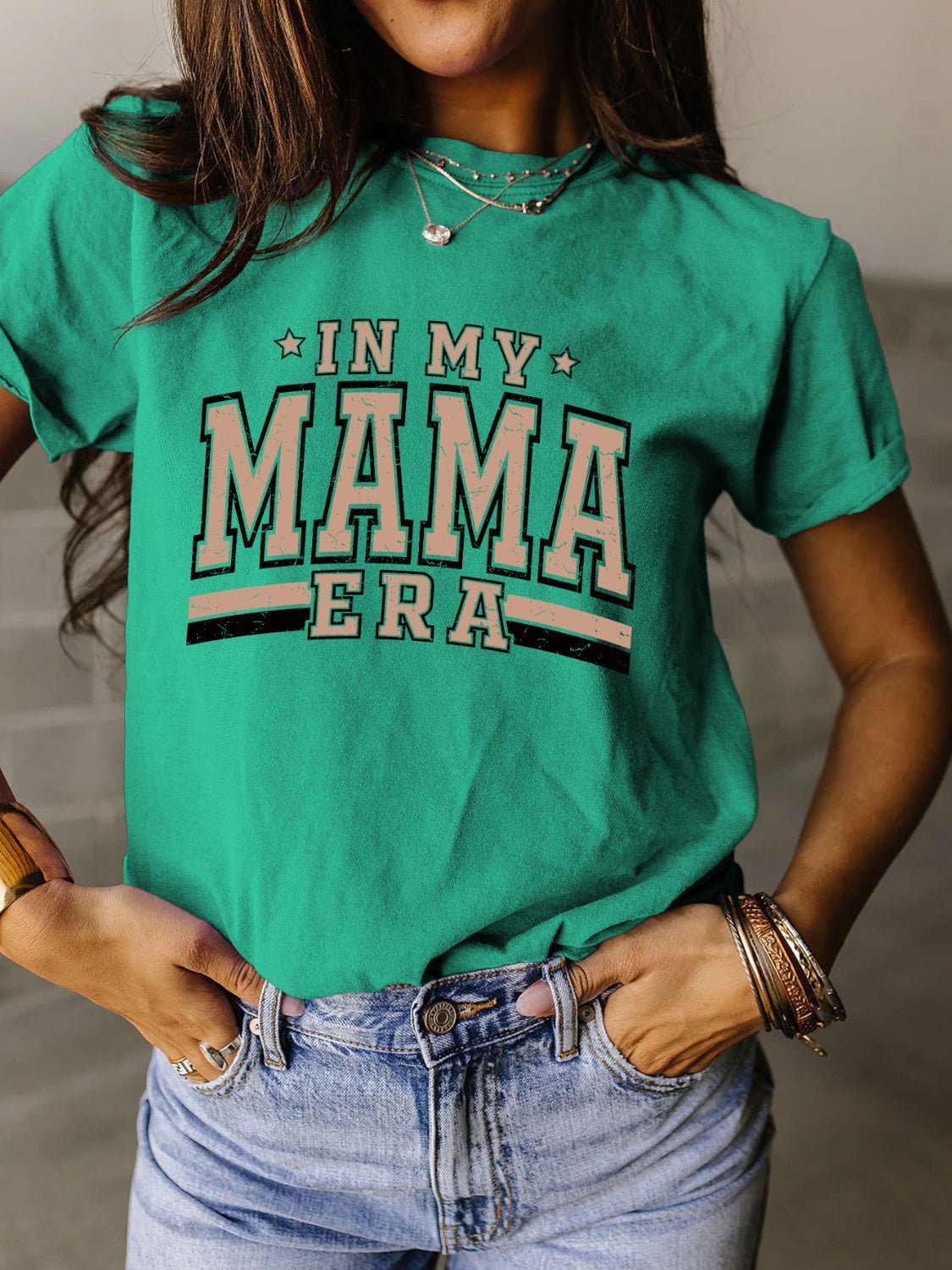 In My Mama Era Round Neck Short Sleeve T-Shirt - Kalizeh