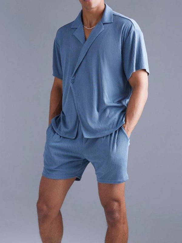 Men's Casual Short-Sleeved Shirt and Shorts Set - Kalizeh