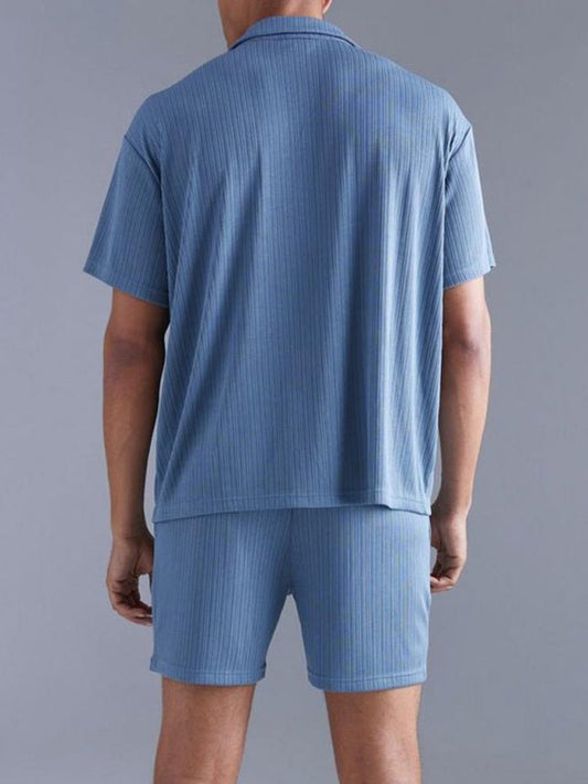 Men's Casual Short-Sleeved Shirt and Shorts Set - Kalizeh