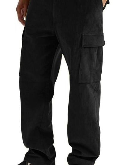 Men's Corduroy Multi-Pocket Straight Trousers - Kalizeh