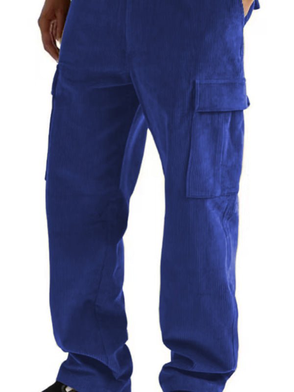 Men's Corduroy Multi-Pocket Straight Trousers - Kalizeh