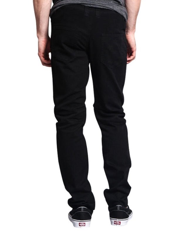 Men's Leather Stitching Straight-Leg Pants - Kalizeh