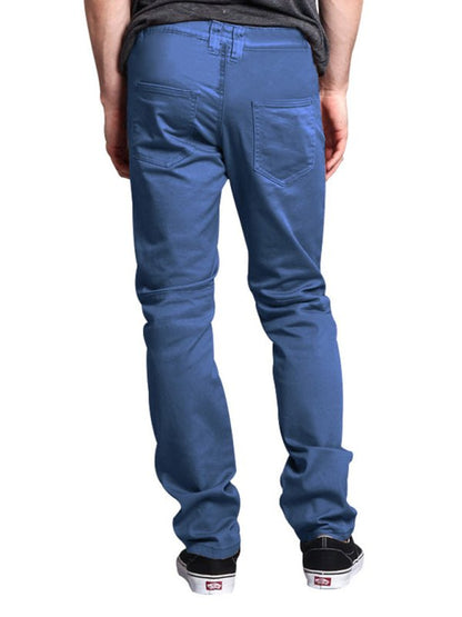 Men's Leather Stitching Straight-Leg Pants - Kalizeh