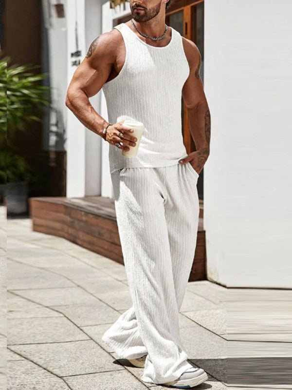 Men's Sleeveless Knitted Vest and Trousers Set - Kalizeh