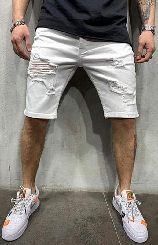 Men's Trendy Ripped Short Jeans - Kalizeh