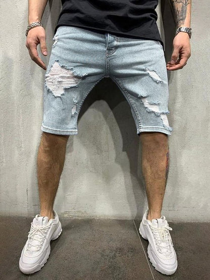 Men's Trendy Ripped Short Jeans - Kalizeh