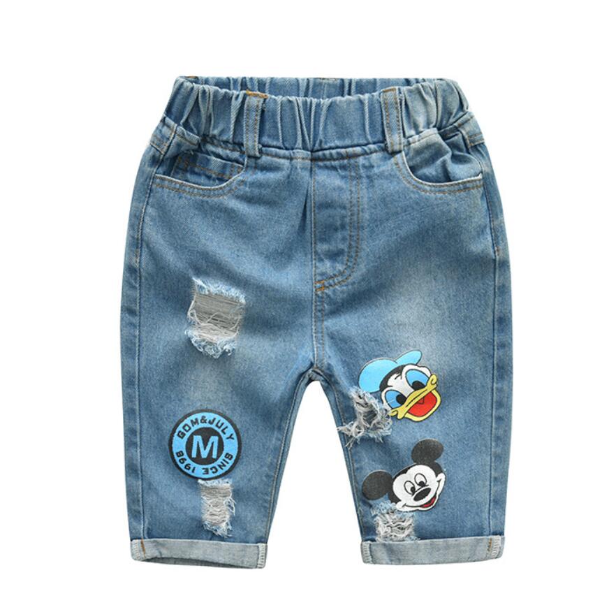 Mickey Mouse Striped T-Shirt and Denim Shorts Set - Kalizeh