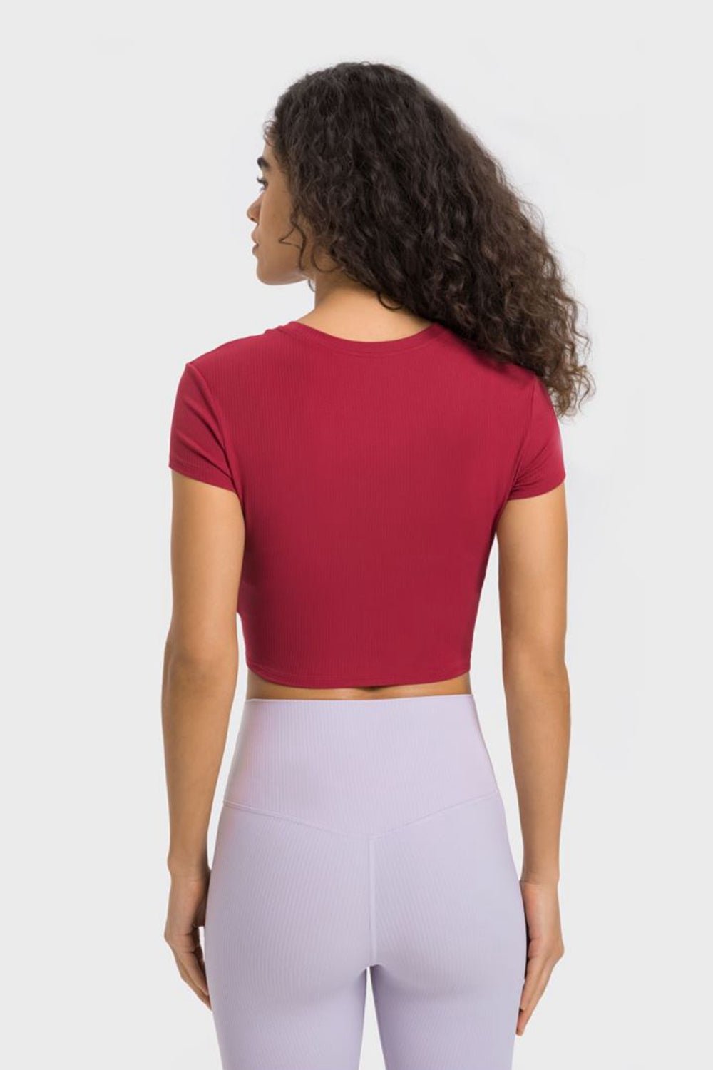 Modern Active Round Neck Cropped Sports T-Shirt - Kalizeh