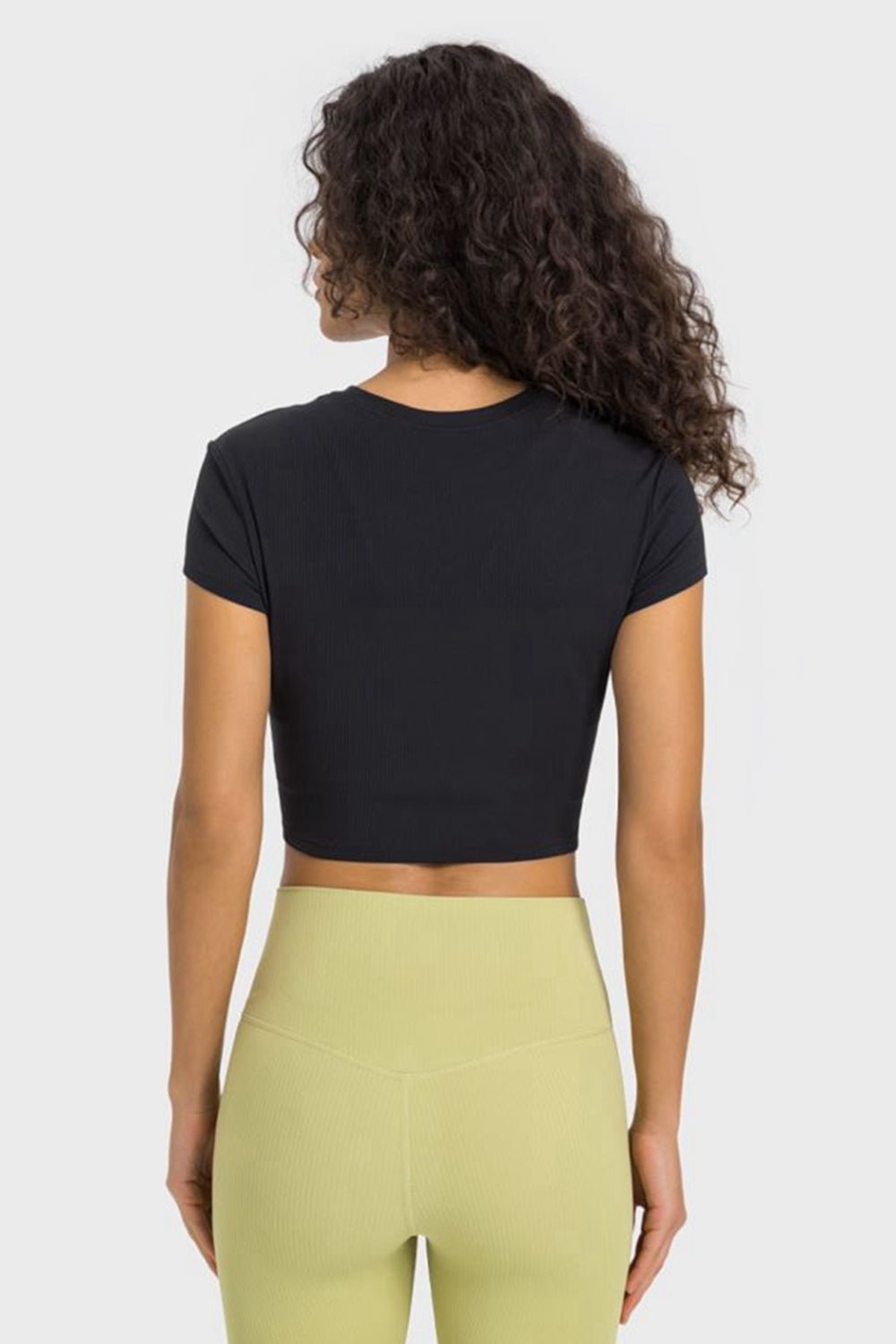 Modern Active Round Neck Cropped Sports T-Shirt - Kalizeh