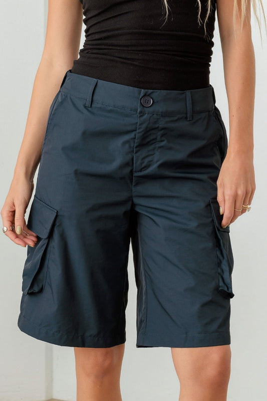 Navy Bermuda Cargo Shorts - Kalizeh