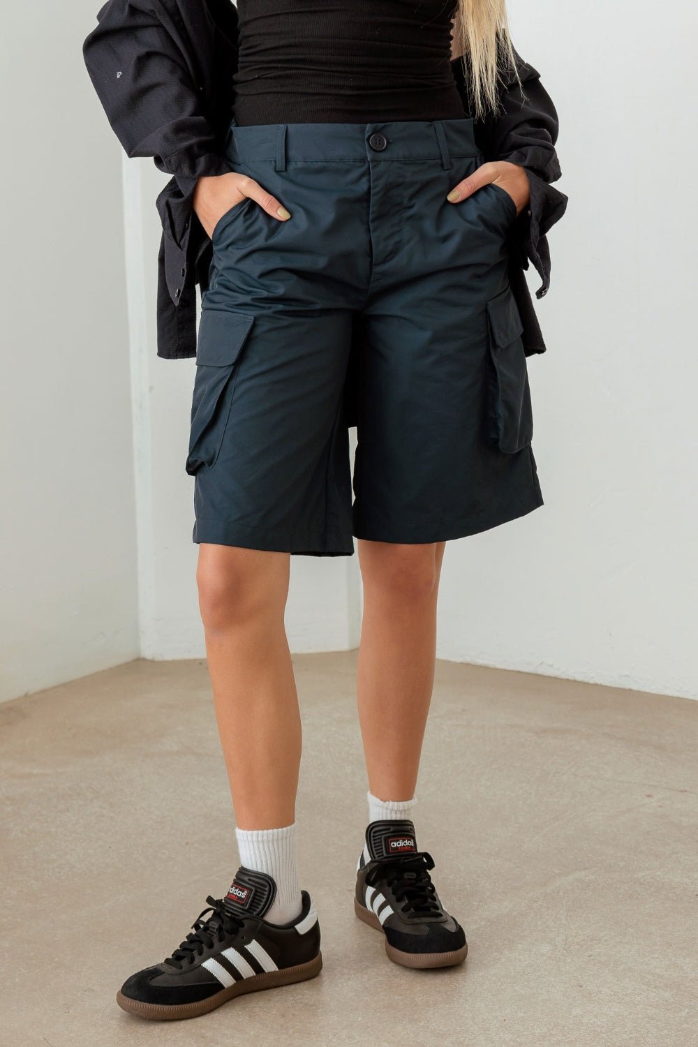 Navy Bermuda Cargo Shorts - Kalizeh