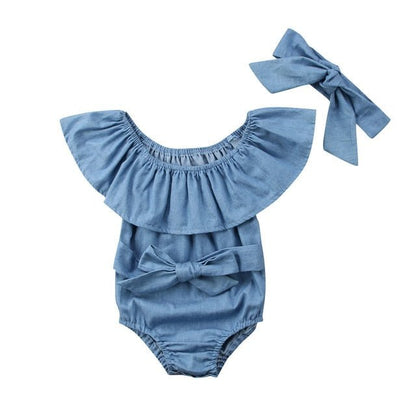 Newborn Baby Girls Front Bowknot Bodysuit - Kalizeh